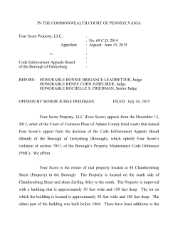 IN THE COMMONWEALTH COURT OF PENNSYLVANIA Four