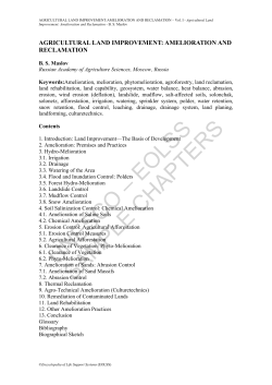 Agricultural Land Improvement: Amelioration And