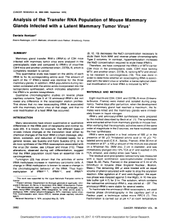 Analysis of the Transfer RNA Population of