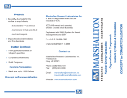 Marshallton Research Nuclear Energy Specialties Brochure
