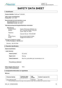 Material Safety Data Sheet - Avantor Performance Materials