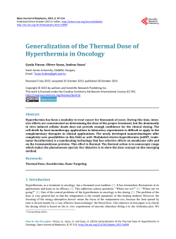 Generalization of the Thermal Dose of Hyperthermia in Oncology