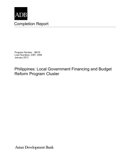 Philippines: Local Government Financing and Budget Reform