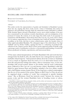 baudelaire and feminine singularity