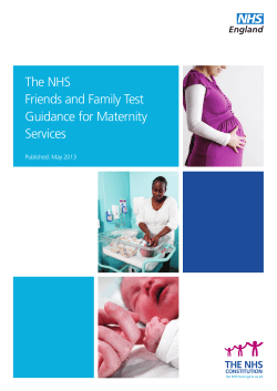 The NHS Friends and Family Test Guidance for
