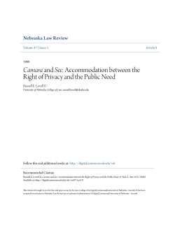 Camara and See: Accommodation between the Right of Privacy and