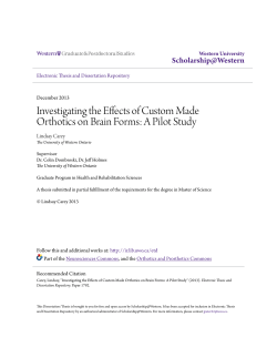 Investigating the Effects of Custom Made Orthotics on Brain Forms: A