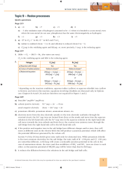 Topic 9 &ndash; Redox processes