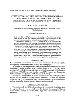 composition of the saturated hydrocarbons from males, females, and