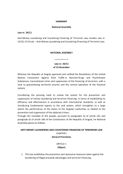 Anti-Money Laundering and Countering Financing of Terrorism