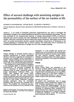 Effect of aerosol challenge with sensitising antigen on the