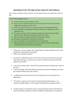 Quotations From The Sign of Four about Dr John Watson