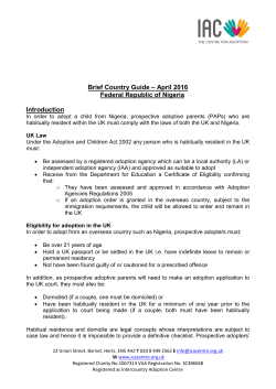 Brief Country Guide &ndash; April 2016 Federal Republic of Nigeria