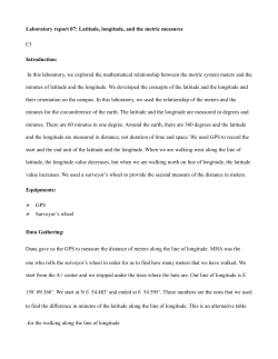 Laboratory report 07: Latitude, longitude, and the metric measures