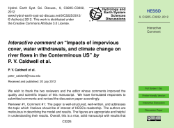 Interactive comment on &ldquo;Impacts of impervious cover, water