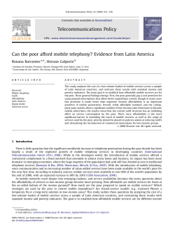 Can the poor afford mobile telephony? Evidence from Latin America