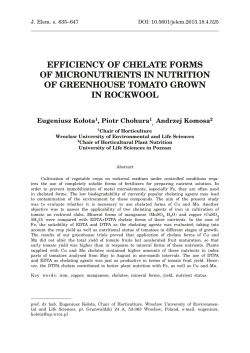 efficiency of chelate forms of micronutrients in nutrition of