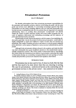Privatization`s Pretensions - Chicago Unbound