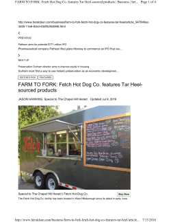 FARM TO FORK: Fetch Hot Dog Co. features Tar Heel