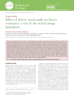 Effect of flower visual angle on flower constancy: a test of the search
