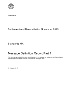 Message Definition Report Part 1