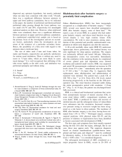 Rhabdomyolysis after bariatric surgery