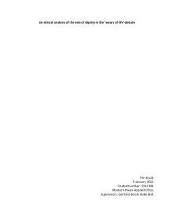 An ethical analysis of the role of dignity in the `weary of life`