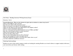 ELA 9 Unit 1 - Cliffside Park School District