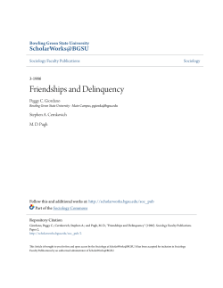 Friendships and Delinquency - ScholarWorks@BGSU