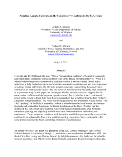 Negative Agenda Control and the Conservative Coalition