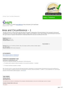 Area and Circumference &ndash; 1