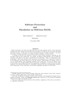 Oblivious RAMs - International Computer Science Institute