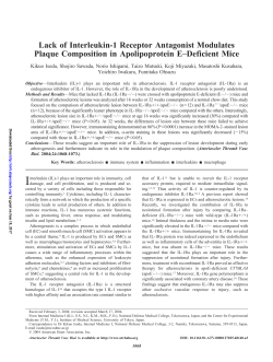 Lack of Interleukin-1 Receptor Antagonist Modulates Plaque