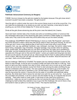 Pathfinder Advancement - Girl Guides of Canada.