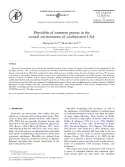 Phytoliths of common grasses in the coastal environments of