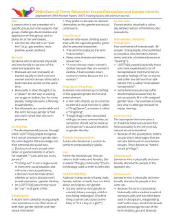 Definitions of Terms Related to Sexual Orientation and Gender Identity