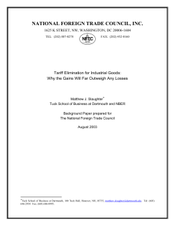 Tariff Elimination for Industrial Goods