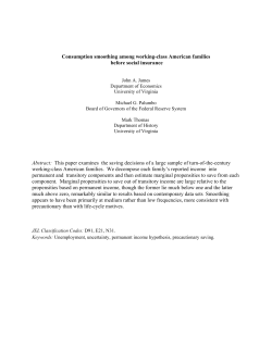 Consumption Smoothing among Working-Class