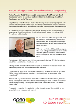 Arthur`s helping to spread the word on advance care planning