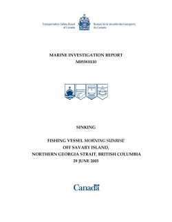 MARINE INVESTIGATION REPORT M05W0110 SINKING FISHING