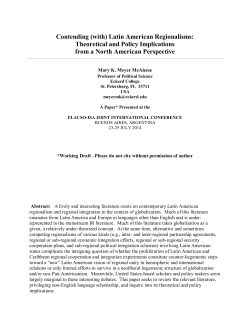 (with) Latin American Regionalisms - International Studies Association