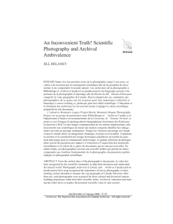 An Inconvenient Truth? Scientific Photography and Archival