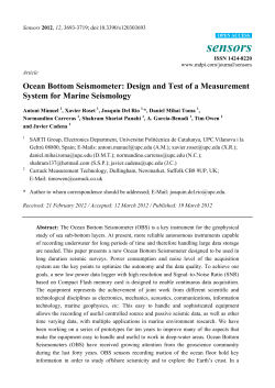 Ocean Bottom Seismometer: Design and Test of a Measurement
