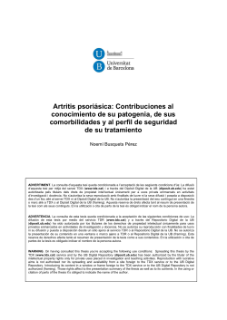 Artritis psori&aacute;sica: Contribuciones al conocimiento de su patogenia