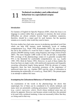 Technical vocabulary and collocational behaviour in a