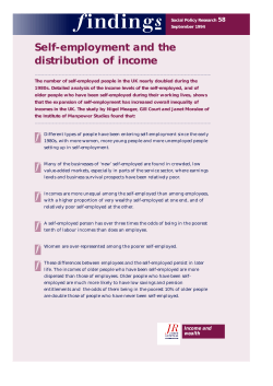 Self-employment and the distribution of income (summary)