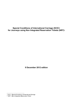 Special Conditions of International Carriage (SCIC) - CIT