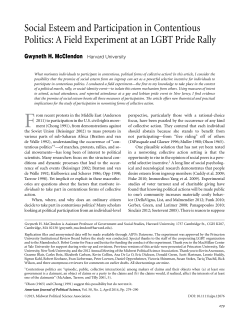 Social Esteem and Participation in Contentious Politics