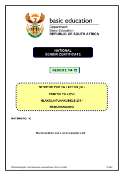 Sesotho HL P2 memo