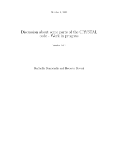 Discussion about some parts of the CRYSTAL code